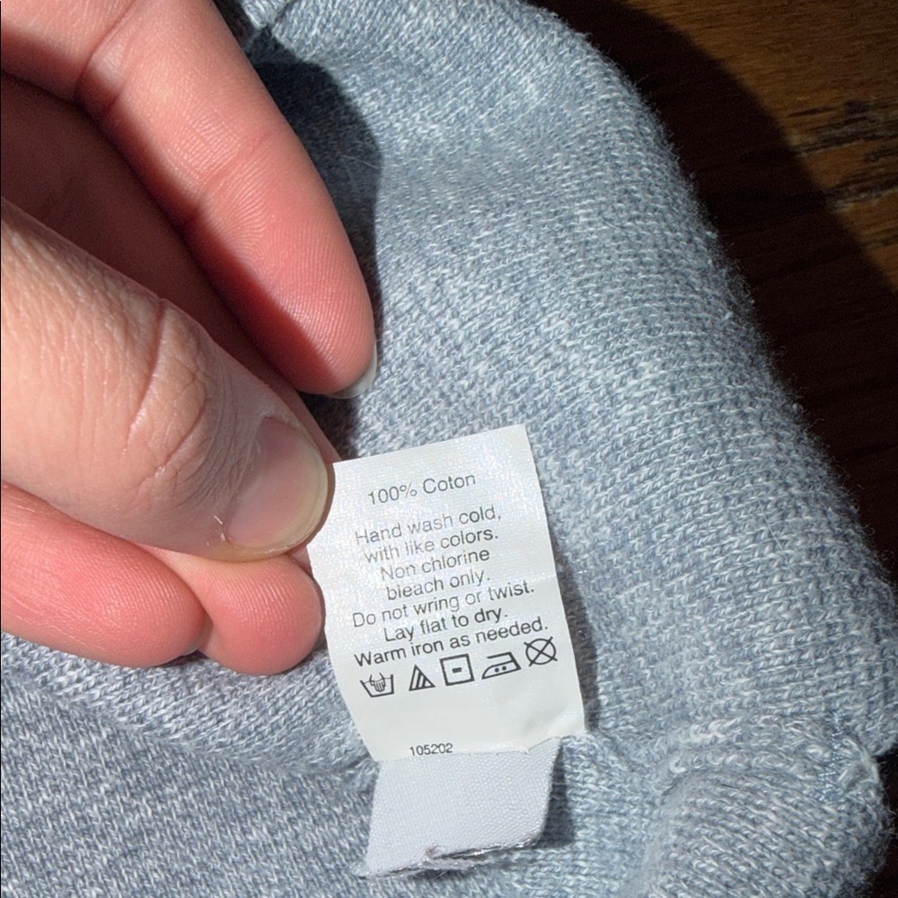 Madewell Cotton Heather Blue Gray Long Sleeve Tee Size S Like New - Picture 3 of 5